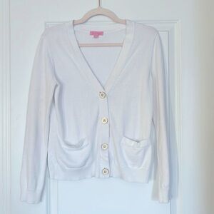 Lilly Pulitzer Women's White 100% Cotton Cardigan size  small